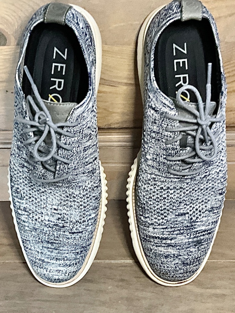 Cole Haan Zerogrand Stitchlite Oxford Men’s 10.5 Gray Knit Wingtip Sneakers